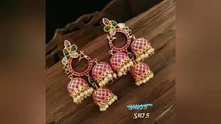 beautiful CZ earrings || makeup collection earrings || 1 gram gold earrings ||order 9849485856||
