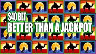 WOLF RUN HIGH LIMIT SLOT MACHINE $40 BET BETTER THAN A JACKPOT HANDPAY!