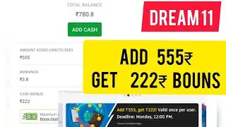dream11 new cashbouns add 555 rs 222 get cash bonus today dream11 coupon code dream 11 cash bonus