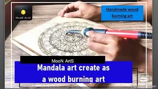 Create a mandala art as a wood burning art | pyrography | moon art