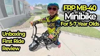 Kids Ride the FRP MB40 Minibike!🔥 Unboxing + First Impressions (5 & 7 Year Old POV)