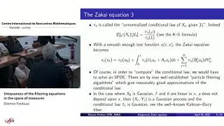 Etienne Pardoux: Uniqueness of the filtering equations in the space of measures