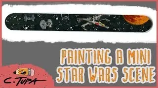 Painting a tiny Star Wars battle scene (Tie Fighters vs X-Wing)