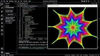 Amazing Colourful geometric using python Turtle | How can draw heart in python Turtle Animation