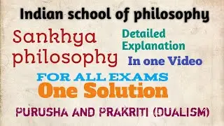 Samkhya/Indian school of philosophy/Purusha prakriti/dualism/theory of evolution/liberation