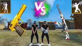 GOLDEN DESERT EAGLE VS FLAMING DRAGON AK47 || DAMAGE ABILITY TEST | GAMING RAJU