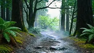 Gentle Forest Rain & Soft Rolling Thunder 🌲 Relaxing Nature ASMR for Sleep ⛈️
