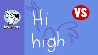 Draw Hi and High Into Cartoons - Hi vs high  Wordtoons  Homophone Cartoon Lesson