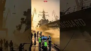 Final moments before a massive warship leaves port for #vanguard #maritime #navalbase #fyp #shorts