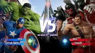 Hulk Vs Red Hulk(with Captain America and Haggar)
