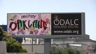Inspire Oakland ODALC digital billboard on HWY 80 in Berkeley