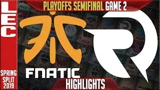FNC vs OG Game 2 Highlights | LEC Playoffs Spring 2019 Semifinals | Fnatic vs Origen G2