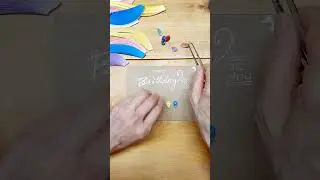 Easy Birthday Card with Paper quilling--5 minutes-#shorts