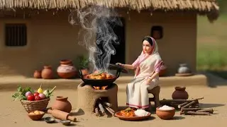 Miniature Doll Desi Fish & Rice ASMR Cooking | Indian Village Life
