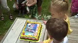 Ben's 3rd Birthday Party - Blowing out the Candles
