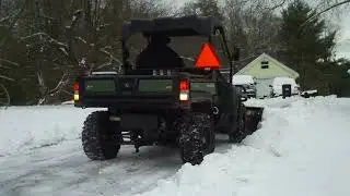 John Deere Gator 825i Plowing Snow 2/18.2017