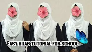 Easy hijab tutorial for school/college 🤍|| Full coverage Hijab tutorial 💗 #hijab #schoolhijabstyle 