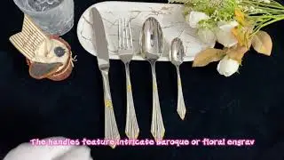 Luxury royal design unique handle stainless steel tableware set#wedding #hotel #luxury