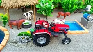 diy tractor water pump with drain digger machine science project || cow shed || @pss cartoon #4