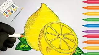 Draw and Paint a Realistic Lemon with Markers | Easy Step-by-Step Tutorial