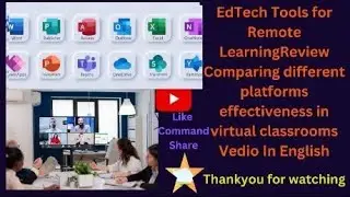 EdTech Tools for Remote LearningReview Comparing different platforms virtual classrooms in English