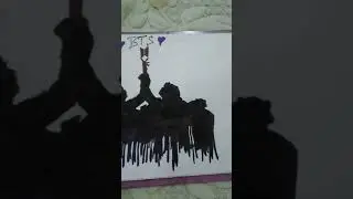 BTS💜Silhouette drawing#shorts#ytshorts#silhouette#BTSdrawing#easy #ARMY#BTS/ART CREATIVE✏️