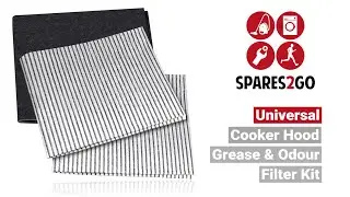 SPARES2GO Universal Cooker Hood Grease & Odour Filters Kit for Kitchen Extractor Fan Vent
