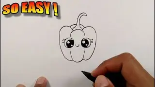 How to draw a cute bell pepper | Simple Drawing