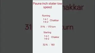 Pauna inch stater low speed