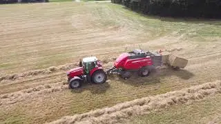 Massey Ferguson 7624 med 2290 Big ballepresser høst 2020
