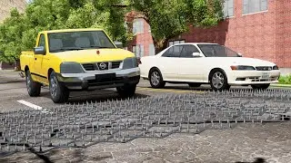 محاكي الحوادث : السيارات ضد الشوك 23# BeamNG drive