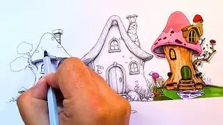 Coloring page for Adults | Fairy House 🧚🍄