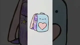 Backpack drawing easy | Cute backpack drawing colour #shorts #howtodraw #viral