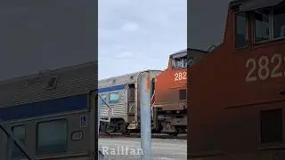 VIA RAIL COACHES RIGHT BEHIND CN ENGINES! #cnrailway #viarail #locomotive #train