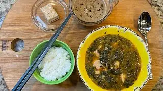 Korean traditional &ldquo;turnip greens&rdquo;soybean paste stew! (무청 된장찌개)