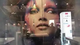 Contra Vision HD Perforated Window Film on display at Viscom Italia 2019