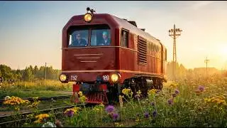 Тепловоз ТУ2-189 Каринская УЖД / Diesel locomotive TU2-189 with a ballast train, Karinskay railway