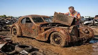 POV 4K ASMR Car Restoration: 1932 Bugatti Atlantic ($700) || Abandoned to Brand New