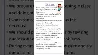 Essay on Exams #essay #easytolearnandwrite #youtubeshorts #shorts #exams #examination #test#trending