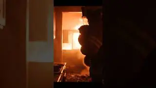 A cat being rescued from kitchen fire by a firefighter.    #fire #kitchen #rescue #rescuedog #save