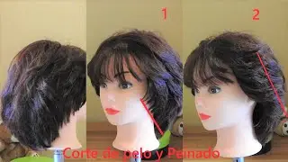 Corte corto para Dama / Corte de pelo corto a capas con Flequillo largo
