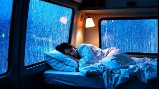 Rainy Night in a Cozy Car ⛈️ Soothing Thunderstorm Sounds for Deep Sleep & Relaxation