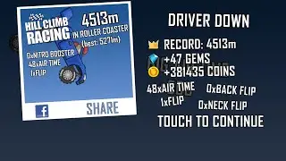 Hill Climb Racing 1.67.4 (120 fps): Rally Car + Roller Coaster 4513m (full run)