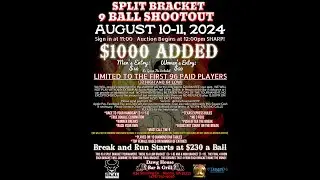 The Dawg House Split Bracket 9-Ball Tournament August 10, 2024