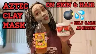 I USED THE AZTEC CLAY MASK ON MY SKIN & CURLY HAIR | BOMB RESULTS