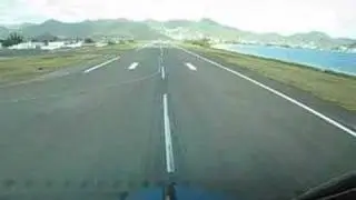 KLM Boeing B747-400 TakeOff St Maarten Cockpit view