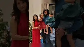 radhika pandit and yash with his son and their daughter all are enjoying