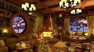 Cozy Space - Feeling Safe And Calm Listening To The Sound Of The Fireplace And The Wind Relaxing