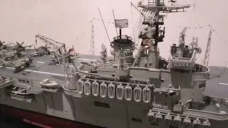 Detailed models of RAN carriers, HMAS Sydney and Melbourne walk round