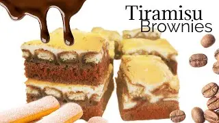 #Tiramisu Brownies Recipe | spongy ladyfingers soaked in coffee | Creamy marscapone coffee #brownie